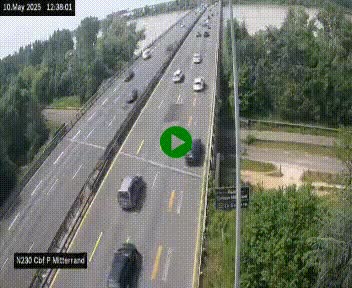 Webcam sur le périphérique de Bordeaux à l'est de la ville. Caméra située sur le Pont Mitterand sur la N230