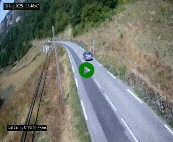 Webcam dans les Pyrénées Atlantique au niveau du col d'Urdos et du fort du Pourtalet sur la N134, en direction du Col et du tunnel du Somport, à 765 mètres d'altitude