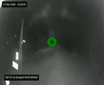 Webcam au col du Somport, côté français, sur la N134, dans les Pyrénées, en direction de l'Espagne, à 1632 mètres d'altitude