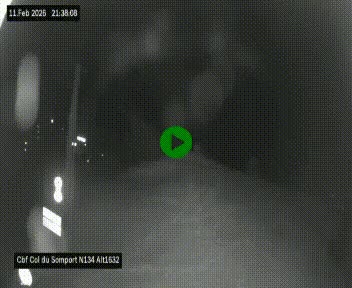 Webcam au col du Somport, côté français, sur la N134, dans les Pyrénées, en direction de l'Espagne, à 1632 mètres d'altitude