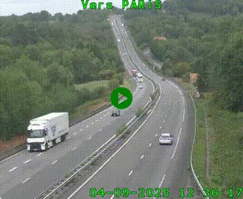 Caméra routière sur l'autoroute A20 à Bessines-sur-Gartempe. Vue orientée vers Paris