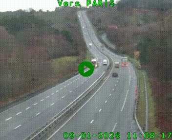 Caméra routière sur l'autoroute A20 à Bessines-sur-Gartempe. Vue orientée vers Paris