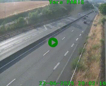 Caméra routière sur l'autoroute A20 à Saint-Hilaire-Bonneval, au sud de Limoges. Vue orientée vers Paris