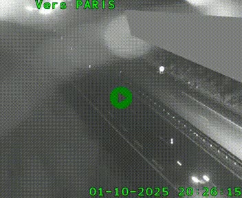 Caméra routière sur l'autoroute A20 à Saint-Pardoux-l'Ortigier, à la jonction avec l'A89. Vue orientée vers Paris
