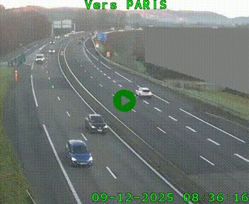 Caméra routière sur l'autoroute A20 à Brive-la-Gaillarde, à la jonction avec l'A89. Vue orientée vers Paris
