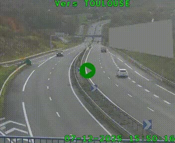 Caméra routière sur l'autoroute A20 à Noailles, en périphérie de Brive-la-Gaillarde. Vue orientée vers Toulouse