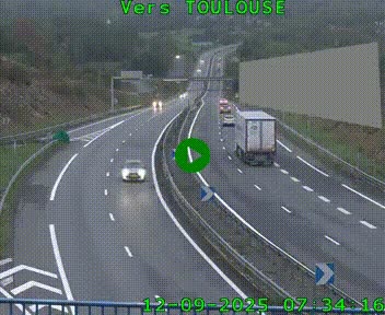 Caméra routière sur l'autoroute A20 à Noailles, en périphérie de Brive-la-Gaillarde. Vue orientée vers Toulouse
