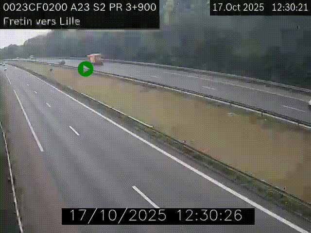 Webcam autoroute A23 à hauteur de Fretin. Vue orientée vers Lille