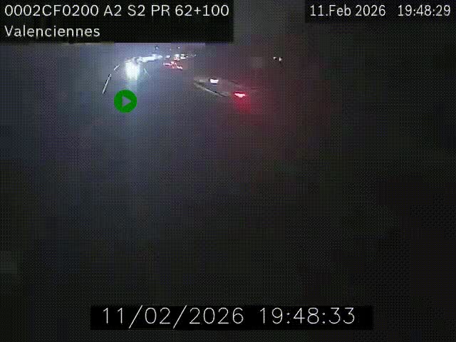 Webcam autoroute A2 à Valenciennes. Vue orientée vers Maubeuge et Mons (Belgique)