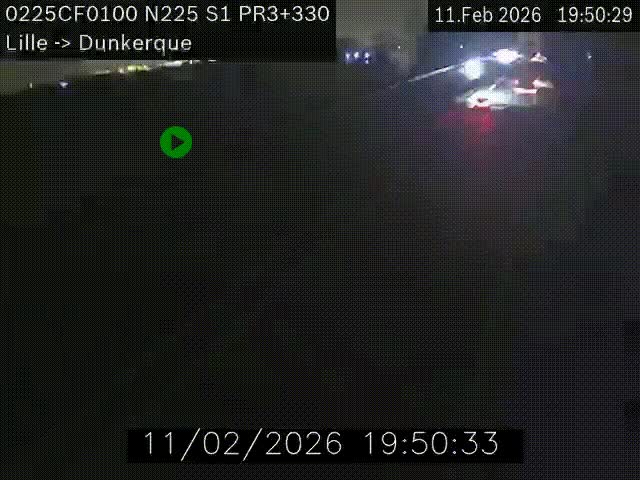 Webcam autoroute A25 (N225) à hauteur de Bergues (Bierne). Vue orientée vers Dunkerque.