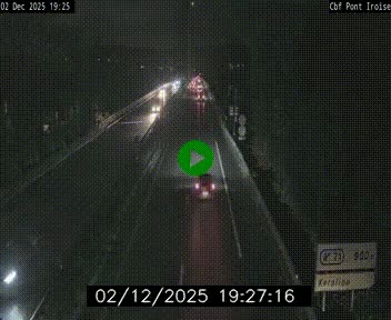 Webcam sur la N165 après le Pont de l'Iroise, à l'entrée de Brest