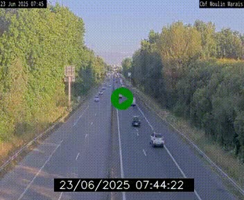 Webcam sur le périphérique de Nantes (N844) entre la Porte de Saint-Luce et la Porte d'Anjou, à l'est de la ville