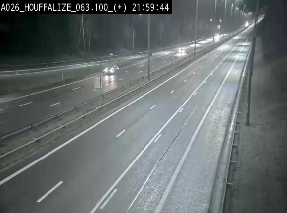 Webcam autoroute des Ardennes (E25/A26) à hauteur d'Houffalize. Vue orientée vers Baraque de Fraiture