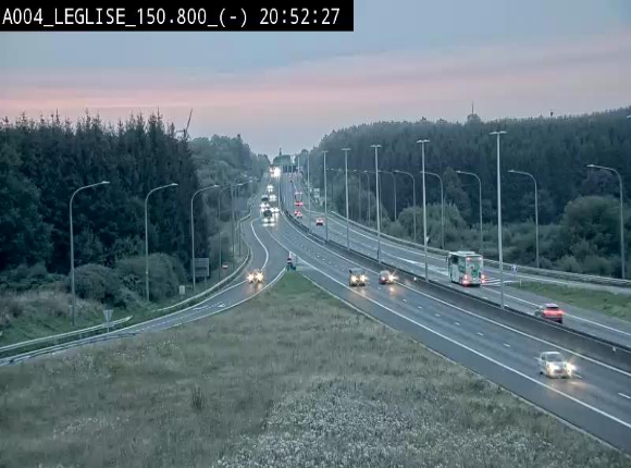 Webcam E411 dans la Côte de Léglise. Vue orientée vers Bruxelles