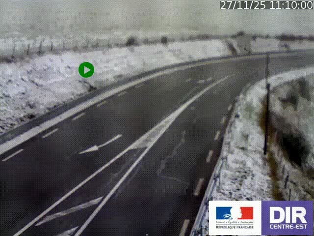 Webcam sur le col Pin Bouchain, vue orientée vers Roanne, en provenance de Lyon sur la nationale 7 (N7)