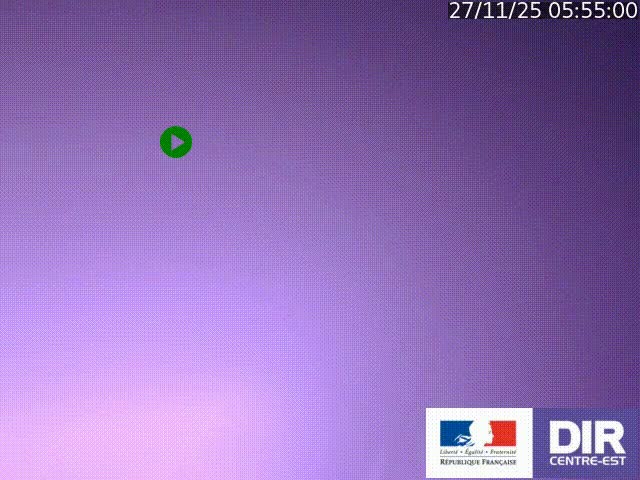 Webcam sur le col Pin Bouchain, vue orientée vers Roanne, en provenance de Lyon sur la nationale 7 (N7)