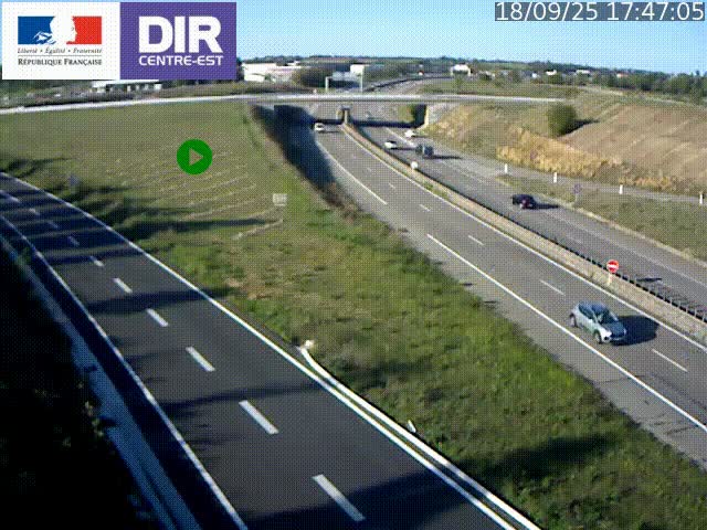 Webcam sur le contournement de Valence, sur la Nationale 7, caméra orientée vers Lyon