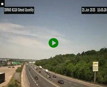 Webcam routière sur N338 à hauteur de Grand-Quevilly en périphérie de Rouen. Vue orientée vers Rouen