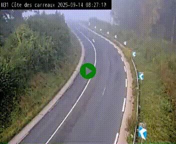 Webcam en haut de la Côte des Carreaux sur la N31 à Avesnes-en-Bray. Vue orientée vers Rouen