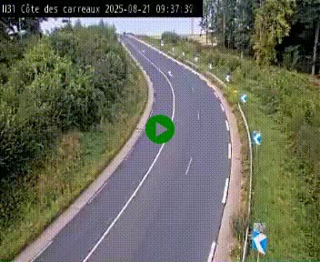 Webcam en haut de la Côte des Carreaux sur la N31 à Avesnes-en-Bray. Vue orientée vers Rouen