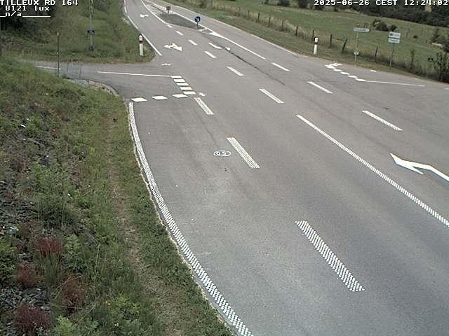 Webcam sur la RD164 à Tilleux. Vue orientée vers Neufchâteau