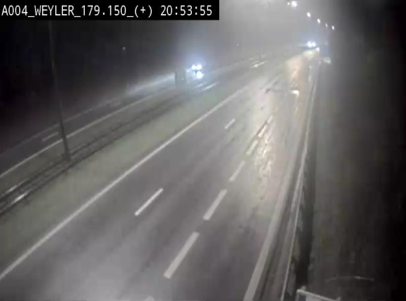 Webcam entre la sortie Arlon et la sortie Weyler sur l'E411. Vue orientée vers Luxembourg