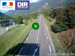 Web cam sur la N90 à Aime, en provenance de Bourg-Saint-Maurice et en direction d'Albertville