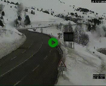 Webcam au carrefour de la croisade, à la jonction entre la N22 et la N320, avant le poste de douane franco-andorrane. Webcam à 1790 mètres d'altitude