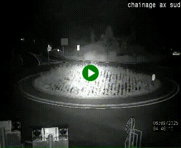 Webcam au nord d'Ax-les-Thermes au niveau de l'aire de chaînage de la N20. Vue orientée vers les Pyrénées, en direction de Pas de la Case