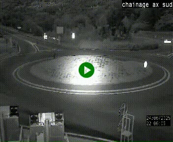 Webcam au nord d'Ax-les-Thermes au niveau de l'aire de chaînage de la N20. Vue orientée vers les Pyrénées, en direction de Pas de la Case