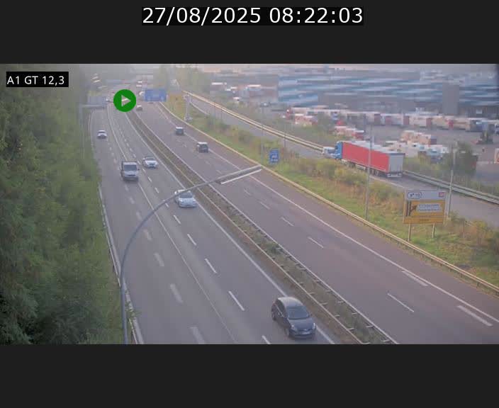 Traffic live webcam Luxembourg Senningerberg - A1 direction Allemagne - BK 12.3