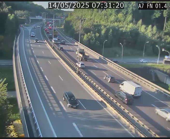 Caméra autoroute Luxembourg A7 - Tunnel Stafelter - direction Echangeur Grünewald