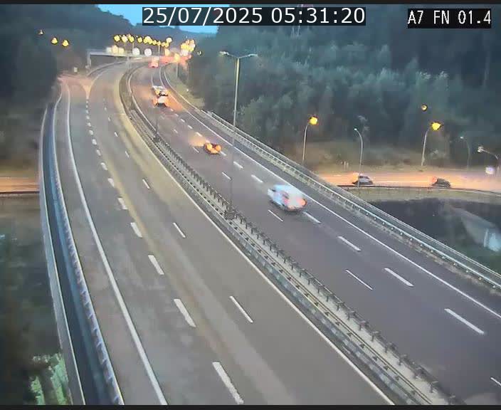 Caméra autoroute Luxembourg A7 - Tunnel Stafelter - direction Echangeur Grünewald
