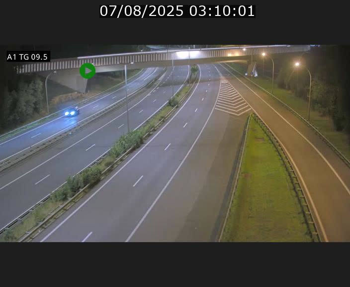 Traffic live webcam Luxembourg Jonction Grünewald - A1 direction Luxembourg-ville - BK 9.5