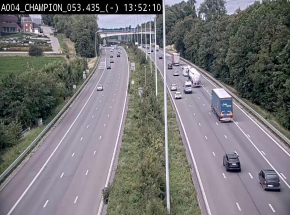 Webcam E411 à Champion, à proximité de Namur. Vue orientée vers Bruxelles