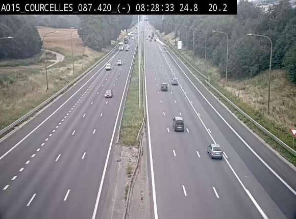 Webcam autoroute Belgique - Viesville - E42 direction Mons - BK 84.35
