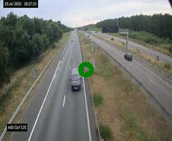 Webcam autoroute A63 en périphérie de Bordeaux au sud-est de la ville, en provenance du bassin d'Arcachon. Vue orientée vers Bordeaux