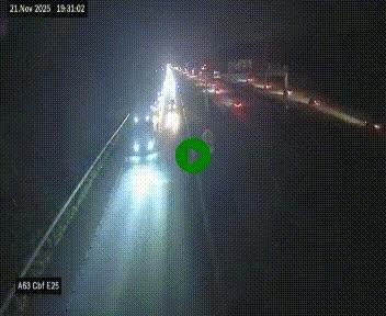 Webcam autoroute A63 en périphérie de Bordeaux au sud-est de la ville, en provenance du bassin d'Arcachon. Vue orientée vers Bordeaux