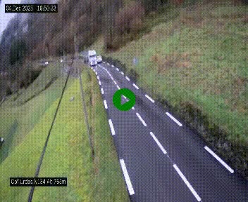 Webcam dans les Pyrénées Atlantique au niveau du col d'Urdos et du fort du Pourtalet sur la N134, en direction du Col et du tunnel du Somport, à 765 mètres d'altitude