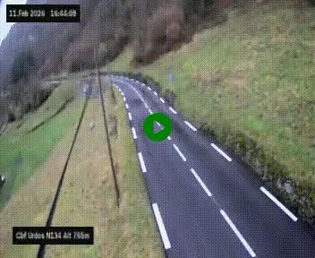 Webcam dans les Pyrénées Atlantique au niveau du col d'Urdos et du fort du Pourtalet sur la N134, en direction du Col et du tunnel du Somport, à 765 mètres d'altitude