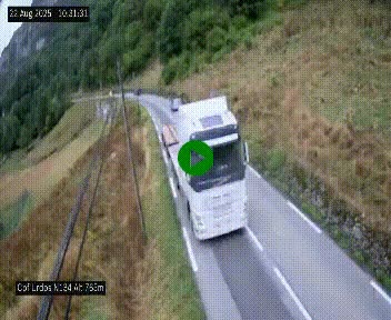 Webcam dans les Pyrénées Atlantique au niveau du col d'Urdos et du fort du Pourtalet sur la N134, en direction du Col et du tunnel du Somport, à 765 mètres d'altitude