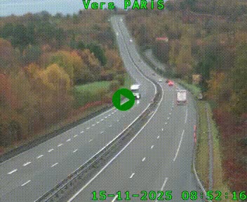 Caméra routière sur l'autoroute A20 à Bessines-sur-Gartempe. Vue orientée vers Paris