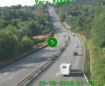 Caméra routière sur l'autoroute A20 à Bessines-sur-Gartempe. Vue orientée vers Paris