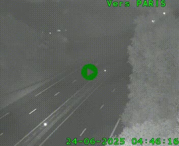 Caméra routière sur l'autoroute A20 au nord de Limoges, à la jonction avec la N520. Vue orientée vers Paris
