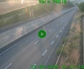 Caméra routière sur l'autoroute A20 à Saint-Hilaire-Bonneval, au sud de Limoges. Vue orientée vers Paris