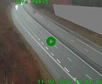 Caméra routière sur l'autoroute A20 à Saint-Pardoux-l'Ortigier, à la jonction avec l'A89. Vue orientée vers Paris