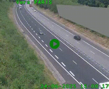 Caméra routière sur l'autoroute A20 à Saint-Pardoux-l'Ortigier, à la jonction avec l'A89. Vue orientée vers Paris