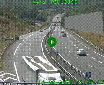 Caméra routière sur l'autoroute A20 à Noailles, en périphérie de Brive-la-Gaillarde. Vue orientée vers Toulouse