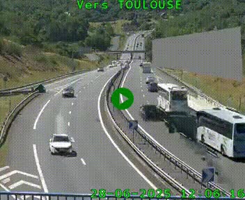 Caméra routière sur l'autoroute A20 à Noailles, en périphérie de Brive-la-Gaillarde. Vue orientée vers Toulouse