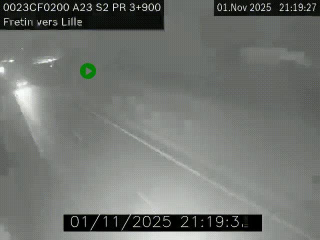 Webcam autoroute A23 à hauteur de Fretin. Vue orientée vers Lille
